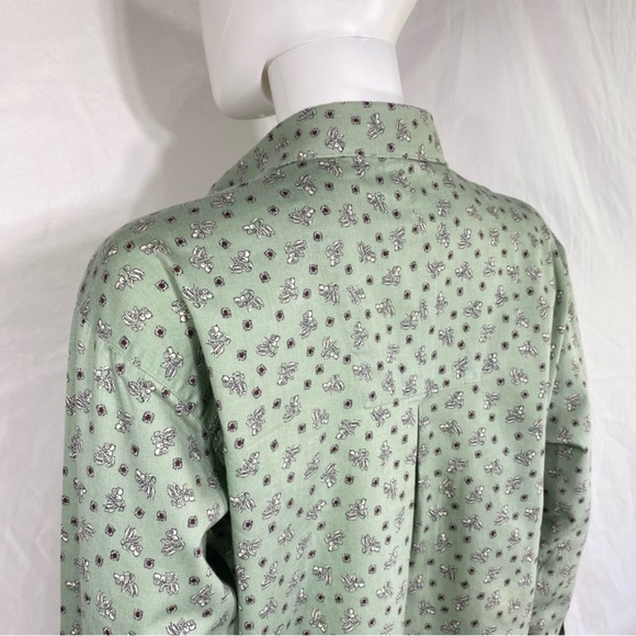 Dockers Women’s Sage Berry Print Soft Cotton Long Sleeve Button Down - Picture 5 of 7